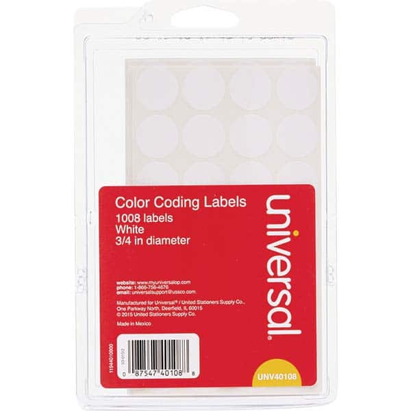 UNIVERSAL - Labels, Ribbons & Tapes Type: Color Coding Labels Color: White - A1 Tooling