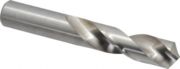 Cleveland - 53/64" 118° Spiral Flute High Speed Steel Screw Machine Drill Bit - Bright Finish, Right Hand Cut, 3-1/2" Flute Length, 5-3/8" OAL, Standard Point, Straight Shank - A1 Tooling