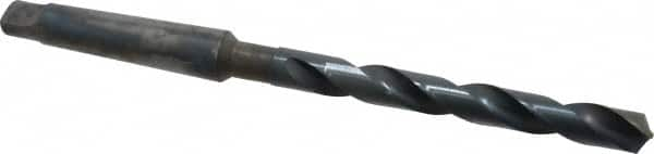 Cleveland - 17/32", 2MT 118° Point High Speed Steel Taper Shank Drill Bit - Oxide Finish, 4-5/8" Flute Length, 8-1/2" OAL, Spiral Flute, Series 2410 - A1 Tooling