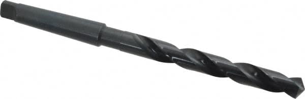 Cleveland - 39/64", 2MT 118° Point High Speed Steel Taper Shank Drill Bit - Oxide Finish, 4-7/8" Flute Length, 8-3/4" OAL, Spiral Flute, Series 2410 - A1 Tooling