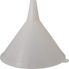 PRO-LUBE - 48 oz Capacity Plastic Funnel - 8" Mouth OD, 1" Tip OD, Straight Spout, White - A1 Tooling