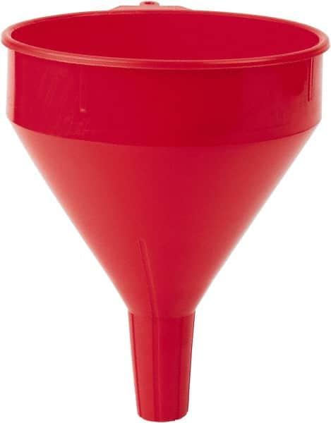 PRO-LUBE - 2 Qt Capacity Polyethylene Funnel - 7" Mouth OD, 1" Tip OD, Straight Spout, Red - A1 Tooling