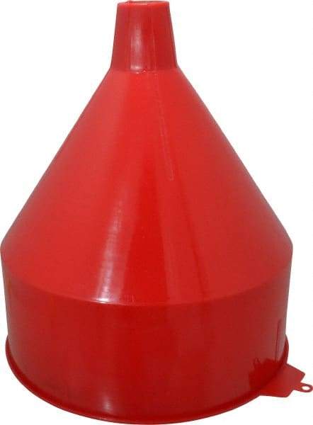 PRO-LUBE - 6 Qt Capacity Polyethylene Funnel - 9" Mouth OD, 1-1/2" Tip OD, Straight Spout, Red - A1 Tooling