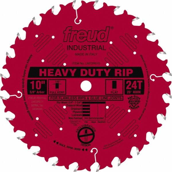 Freud - 10" Diam, 5/8" Arbor Hole Diam, 24 Tooth Wet & Dry Cut Saw Blade - Carbide-Tipped, Standard Round Arbor - A1 Tooling