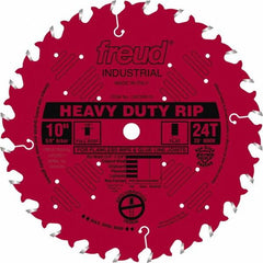 Freud - 10" Diam, 5/8" Arbor Hole Diam, 24 Tooth Wet & Dry Cut Saw Blade - Carbide-Tipped, Standard Round Arbor - A1 Tooling