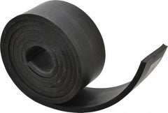 Made in USA - 1/4" Thick x 2" Wide x 60" Long, Plain Backed Buna-N Rubber Strip - Stock Length, 70 Shore A Durometer, 2,500 psi Tensile Strength, -20 to 170°F, Black - A1 Tooling