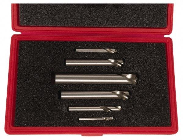 Cleveland - 1/4 to 1 Inch Body Diameter, 120° Point Angle, Spotting Drill Set - Bright Finish, High Speed Steel, Includes Six Spotting Drills - A1 Tooling