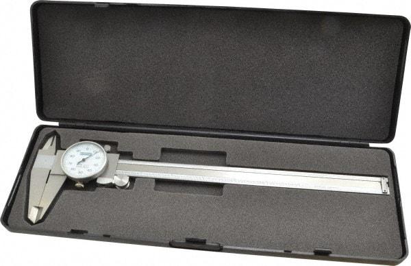 Fowler - 0" to 8" Range, 0.001" Graduation, 0.1" per Revolution, Dial Caliper - White Face, 2" Jaw Length - A1 Tooling