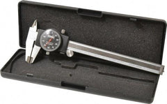 Fowler - 0" to 6" Range, 0.001" Graduation, 0.1" per Revolution, Dial Caliper - Black Face, 1.6" Jaw Length, Accurate to 0.0010" - A1 Tooling