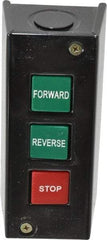 Value Collection - 3 Operator, Pushbutton Control Station - Forward-Reverse-Stop (Legend), Momentary Switch, NO/NC Contact, NEMA 1 - A1 Tooling