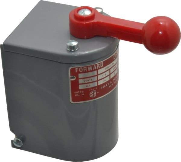 Made in USA - 230 VAC/VDC, 550 VAC Input Volt, Momentary (MO), Enclosed Drum Switch - 4 Inch Wide x 2-1/2 Inch Deep x 4-1/2 Inch High, CSA Certified, UL Listed - A1 Tooling