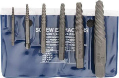 Cleveland - 6 Piece Spiral Flute Screw Extractor Set - Screw Range 3/16 to 1" - A1 Tooling