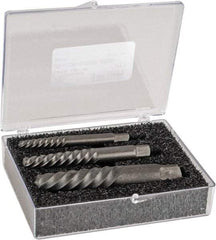 Cleveland - 3 Piece Spiral Flute Screw Extractor Set - Screw Range 25/32 to 1-7/8" - A1 Tooling