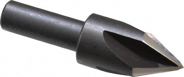 Cleveland - 5/8" Head Diam, 3/8" Shank Diam, 4 Flute 60° High Speed Steel Countersink - Oxide Finish, 2-3/32" OAL, Single End, Straight Shank, Right Hand Cut - A1 Tooling