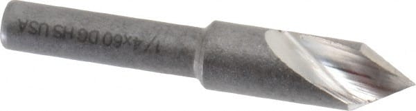 Cleveland - 1/4" Head Diam, 3/16" Shank Diam, 1 Flute 60° High Speed Steel Countersink - A1 Tooling