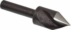 Cleveland - 1/2" Head Diam, 1/4" Shank Diam, 1 Flute 60° High Speed Steel Countersink - Oxide Finish, 1-27/32" OAL, Single End, Straight Shank, Right Hand Cut - A1 Tooling