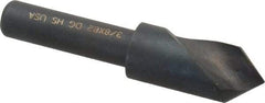 Cleveland - 3/8" Head Diam, 1/4" Shank Diam, 1 Flute 82° High Speed Steel Countersink - Oxide Finish, 1-21/32" OAL, Single End, Straight Shank, Right Hand Cut - A1 Tooling