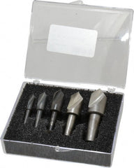 Cleveland - 5 Piece, 1/4 to 3/4" Head Diam, 82° Included Angle, Single End Countersink Set - A1 Tooling