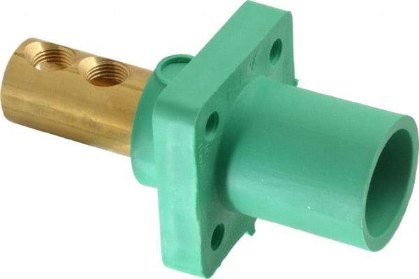 Leviton - 3R NEMA Rated, 600 Volt, 400 Amp, 1/0 to 4/0 AWG, Male, Double Set Screw, Panel Receptacle - 4-1/2 Inch Long, Green - A1 Tooling