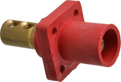 Leviton - 3R NEMA Rated, 600 Volt, 400 Amp, 1/0 to 4/0 AWG, Male, Double Set Screw, Panel Receptacle - 4-1/2 Inch Long, Red - A1 Tooling