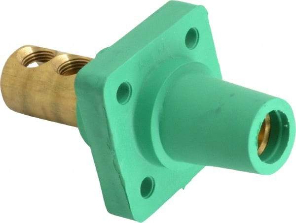 Leviton - 3R NEMA Rated, 600 Volt, 400 Amp, 1/0 to 4/0 AWG, Female, Double Set Screw, Panel Receptacle - 4-1/2 Inch Long, Green - A1 Tooling