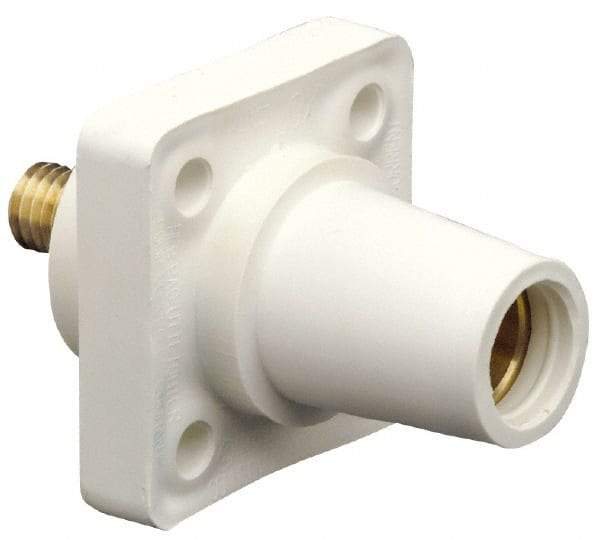 Leviton - 3R NEMA Rated, 600 Volt, 400 Amp, 2 to 4/0 AWG, Female, Threaded Stud, Panel Receptacle - 3.56 Inch Long, White - A1 Tooling