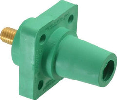 Leviton - 3R NEMA Rated, 600 Volt, 400 Amp, 2 to 4/0 AWG, Female, Threaded Stud, Panel Receptacle - 3.56 Inch Long, Green - A1 Tooling