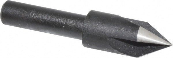 Cleveland - 3/8" Head Diam, 1/4" Shank Diam, 3 Flute 60° High Speed Steel Countersink - A1 Tooling