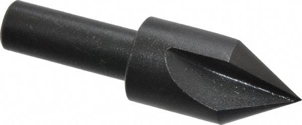 Cleveland - 5/8" Head Diam, 3/8" Shank Diam, 3 Flute 60° High Speed Steel Countersink - Oxide Finish, 2-3/32" OAL, Single End, Straight Shank, Right Hand Cut - A1 Tooling