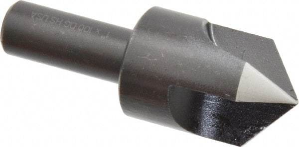 Cleveland - 1" Head Diam, 1/2" Shank Diam, 3 Flute 100° High Speed Steel Countersink - Oxide Finish, 2-3/4" OAL, Single End, Straight Shank, Right Hand Cut - A1 Tooling