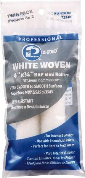 Premier Paint Roller - 1/4" Nap, 4" Wide Paint Mini Roller Covers - Smooth Texture, Woven - A1 Tooling