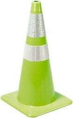 PRO-SAFE - 36" High, Lime Rigid Traffic Cone - 15" Base Width, 10 Lb, PVC - A1 Tooling