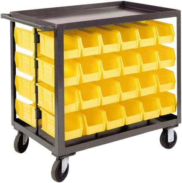 Durham - 1,200 Lb Capacity, 24" Wide x 36" Long x 36-1/8" High Service Cart - 2 Shelf, Steel, 2 Rigid/2 Swivel Casters - A1 Tooling