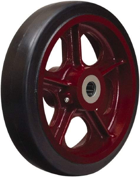 Hamilton - 12 Inch Diameter x 2-1/2 Inch Wide, Rubber on Cast Iron Caster Wheel - 900 Lb. Capacity, 3-1/4 Inch Hub Length, 1-1/4 Inch Axle Diameter, Straight Roller Bearing - A1 Tooling