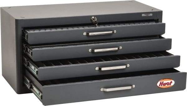 Huot - 4 Drawer, 1/4-20 to 1-14 Tap Storage - 26" Wide x 12" Deep x 12-1/2" High, Steel - A1 Tooling