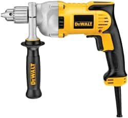 DeWALT - 1/2" Keyed Chuck, 1,200 RPM, Pistol Grip Handle Electric Drill - 10.5 Amps, 115 Volts, Reversible, Includes 360° Locking Side Handle with Soft Grip & Chuck Key with Holder - A1 Tooling