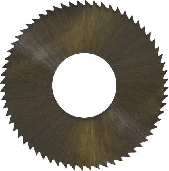 Controx - 1" Diam x 0.014" Blade Thickness x 3/8" Arbor Hole Diam, 64 Tooth Slitting and Slotting Saw - Arbor Connection, Right Hand, Uncoated, High Speed Steel, Concave Ground - A1 Tooling