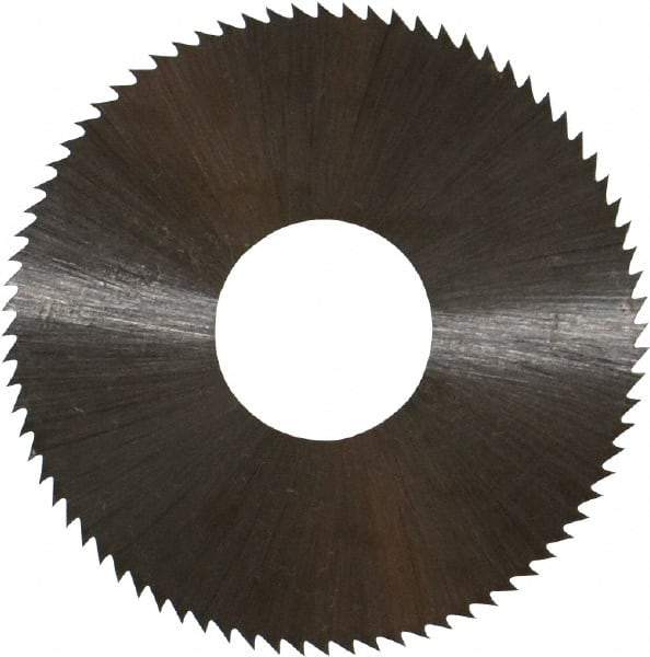 Controx - 1-1/2" Diam x 0.014" Blade Thickness x 1/2" Arbor Hole Diam, 80 Tooth Slitting and Slotting Saw - Arbor Connection, Right Hand, Uncoated, High Speed Steel, Concave Ground - A1 Tooling