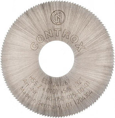 Controx - 2" Diam x 0.01" Blade Thickness x 5/8" Arbor Hole Diam, 132 Tooth Slitting and Slotting Saw - Arbor Connection, Right Hand, Uncoated, High Speed Steel, Concave Ground - A1 Tooling