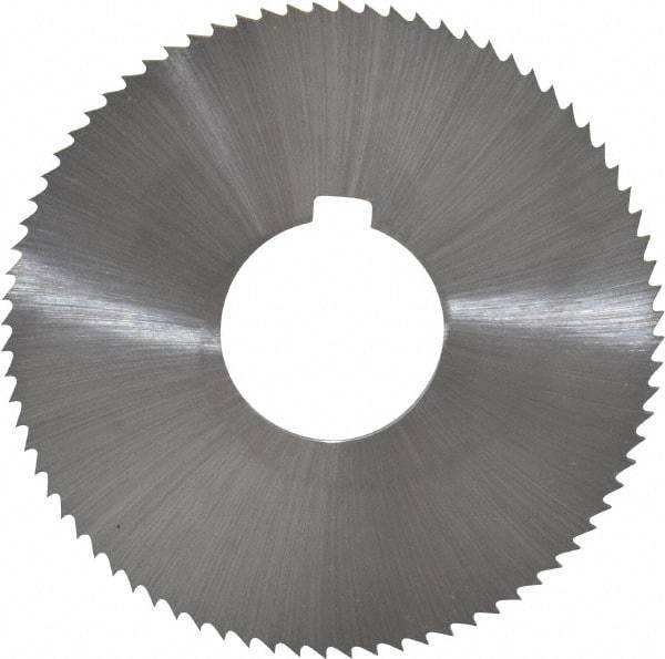 Controx - 3" Diam x 0.0781" Blade Thickness x 1" Arbor Hole Diam, 80 Tooth Slitting and Slotting Saw - Arbor Connection, Right Hand, Uncoated, Cobalt, Concave Ground, Contains Keyway - A1 Tooling