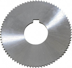 Controx - 3" Diam x 0.0938" Blade Thickness x 1" Arbor Hole Diam, 80 Tooth Slitting and Slotting Saw - Arbor Connection, Right Hand, Uncoated, Cobalt, Concave Ground, Contains Keyway - A1 Tooling