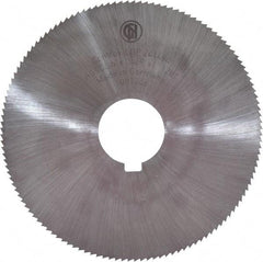 Controx - 4" Diam x 0.0469" Blade Thickness x 1" Arbor Hole Diam, 128 Tooth Slitting and Slotting Saw - Arbor Connection, Right Hand, Uncoated, Cobalt, Concave Ground, Contains Keyway - A1 Tooling