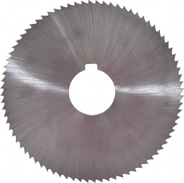 Controx - 4" Diam x 0.0781" Blade Thickness x 1" Arbor Hole Diam, 80 Tooth Slitting and Slotting Saw - Arbor Connection, Right Hand, Uncoated, Cobalt, Concave Ground, Contains Keyway - A1 Tooling