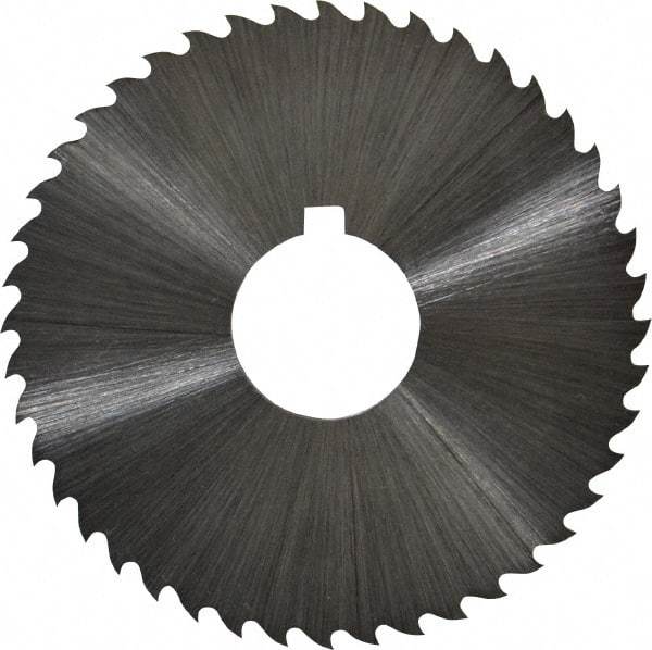 Controx - 1-3/4" Diam x 0.04" Blade Thickness x 1/2" Arbor Hole Diam, 44 Tooth Slitting and Slotting Saw - Arbor Connection, Right Hand, Uncoated, Cobalt, 15° Rake, Concave Ground, Contains Keyway - A1 Tooling