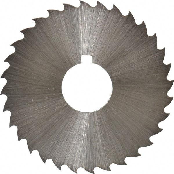 Controx - 1-3/4" Diam x 1/16" Blade Thickness x 1/2" Arbor Hole Diam, 32 Tooth Slitting and Slotting Saw - Arbor Connection, Right Hand, Uncoated, Cobalt, 15° Rake, Concave Ground, Contains Keyway - A1 Tooling