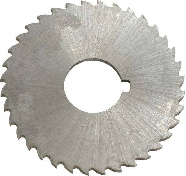 Controx - 2" Diam x 0.0781" Blade Thickness x 5/8" Arbor Hole Diam, 36 Tooth Slitting and Slotting Saw - Arbor Connection, Right Hand, Uncoated, Cobalt, 15° Rake, Concave Ground, Contains Keyway - A1 Tooling