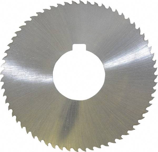 Controx - 3" Diam x 0.04" Blade Thickness x 1" Arbor Hole Diam, 64 Tooth Slitting and Slotting Saw - Arbor Connection, Right Hand, Uncoated, Cobalt, 15° Rake, Concave Ground, Contains Keyway - A1 Tooling