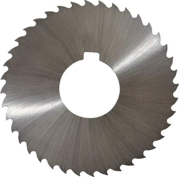 Controx - 3" Diam x 0.0938" Blade Thickness x 1" Arbor Hole Diam, 40 Tooth Slitting and Slotting Saw - Arbor Connection, Right Hand, Uncoated, Cobalt, 15° Rake, Concave Ground, Contains Keyway - A1 Tooling