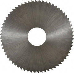 Controx - 4" Diam x 0.02" Blade Thickness x 1" Arbor Hole Diam, 64 Tooth Slitting and Slotting Saw - Arbor Connection, Right Hand, Uncoated, Cobalt, 15° Rake, Concave Ground - A1 Tooling