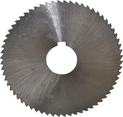 Controx - 4" Diam x 0.04" Blade Thickness x 1" Arbor Hole Diam, 64 Tooth Slitting and Slotting Saw - Arbor Connection, Right Hand, Uncoated, Cobalt, 15° Rake, Concave Ground, Contains Keyway - A1 Tooling